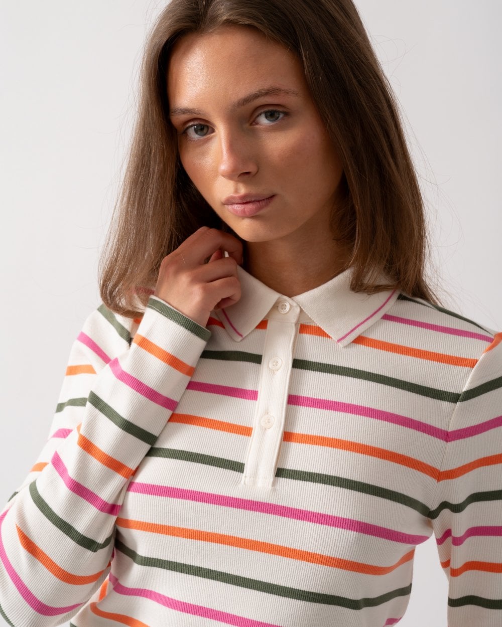 Joules Fairfield Womens Ribbed Polo 224303 - Multi Stripe
