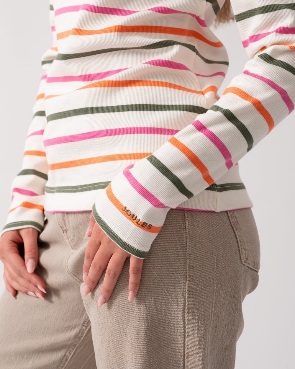 Joules Fairfield Womens Ribbed Polo 224303 - Multi Stripe