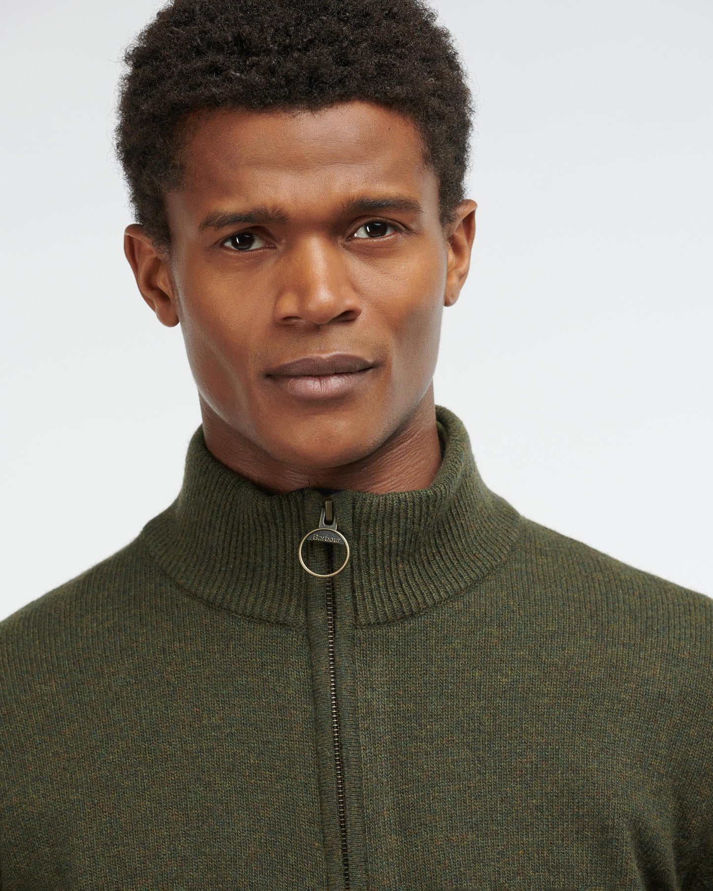 Barbour Holden Mens Half Zip - Olive Marl