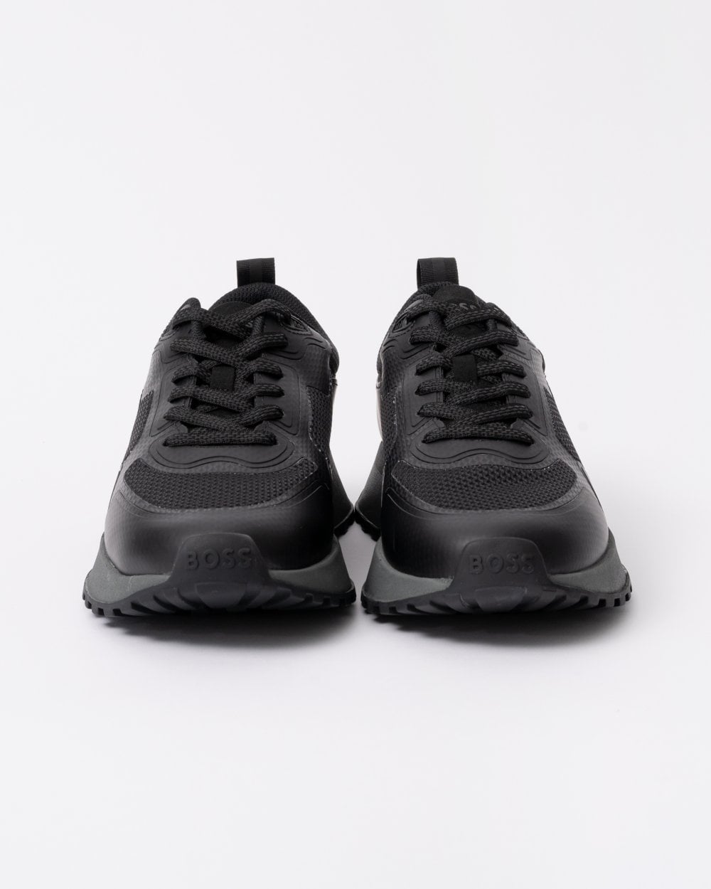 BOSS Orange Jonah Mixed-Material Trainers with Mesh Details and Branding - Black 005