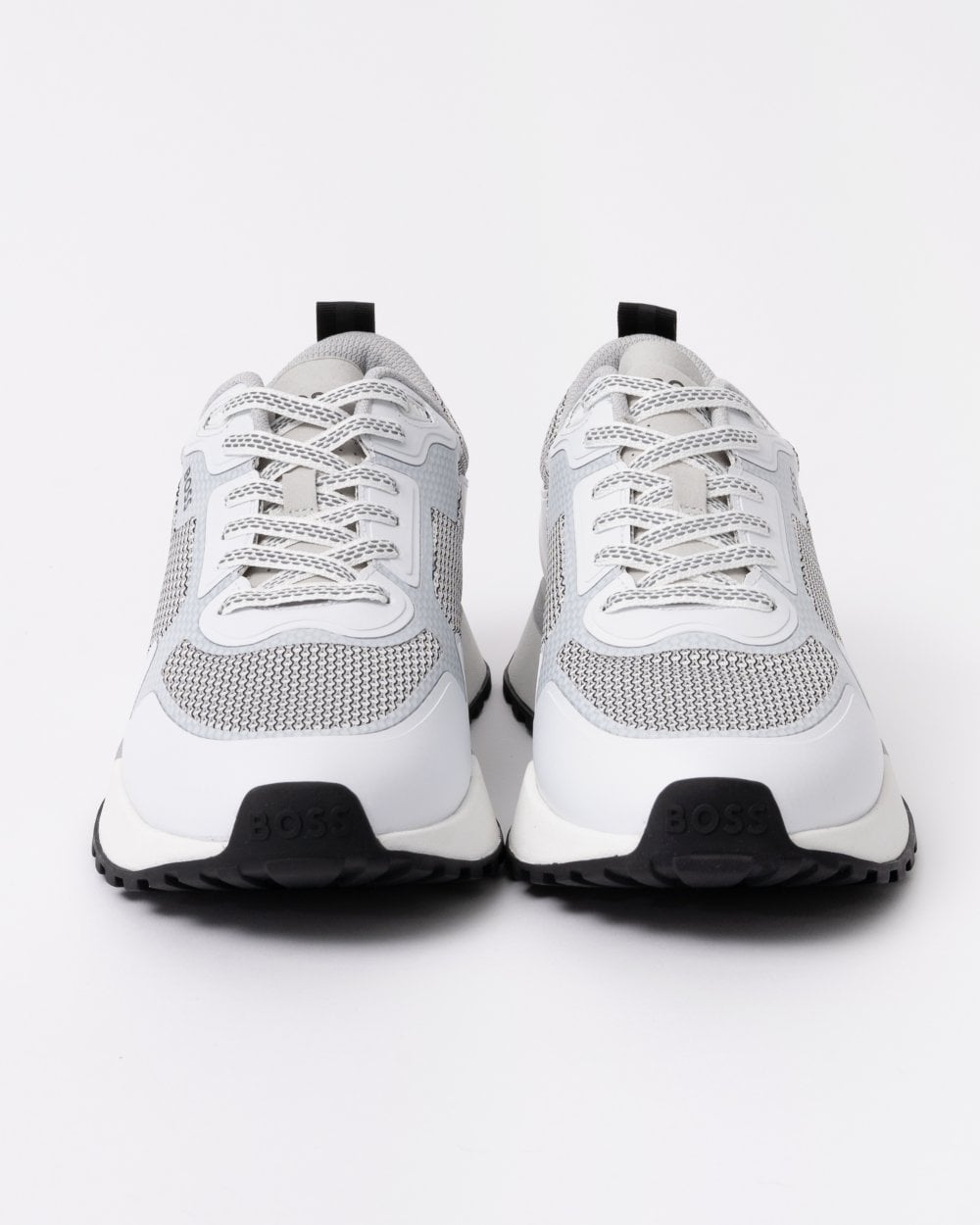 BOSS Orange Jonah Mixed-Material Trainers with Mesh Details and Branding - Open White 120