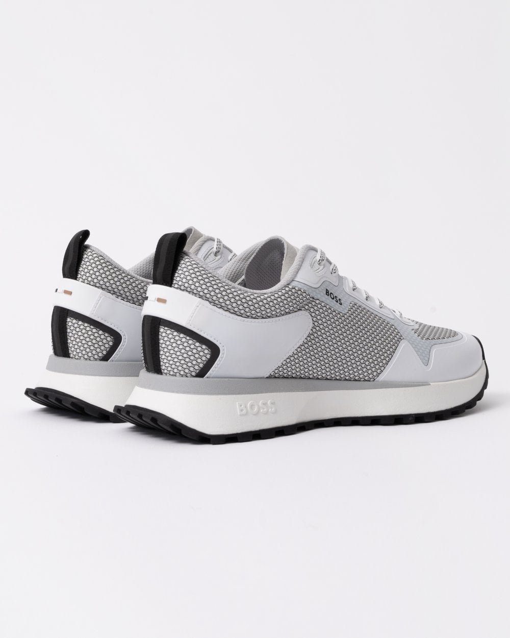 BOSS Orange Jonah Mixed-Material Trainers with Mesh Details and Branding - Open White 120