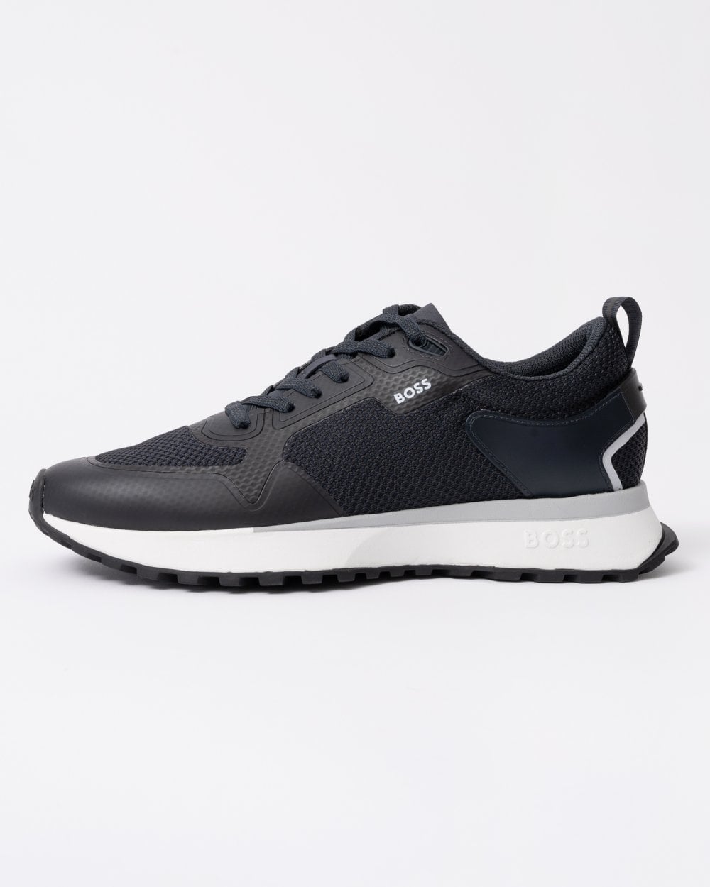 BOSS Orange Jonah Mixed-Material Trainers with Mesh Details and Branding - Dark Blue 406