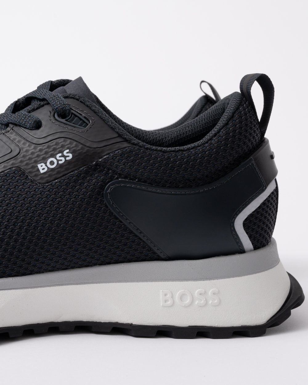 BOSS Orange Jonah Mixed-Material Trainers with Mesh Details and Branding - Dark Blue 406