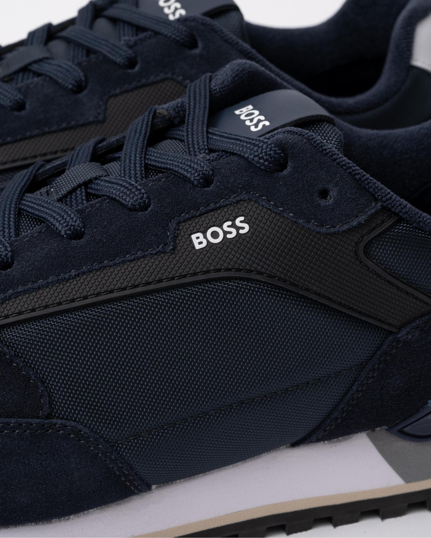BOSS Orange Parkour-L Mens Suede/Mesh Trainers - Dark Blue 404