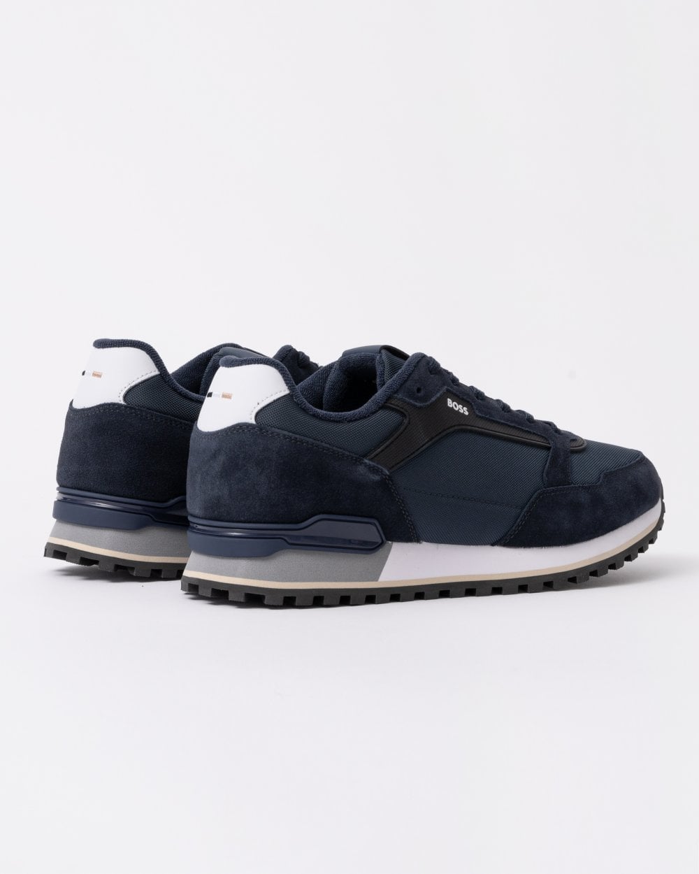 BOSS Orange Parkour-L Mens Suede/Mesh Trainers - Dark Blue 404