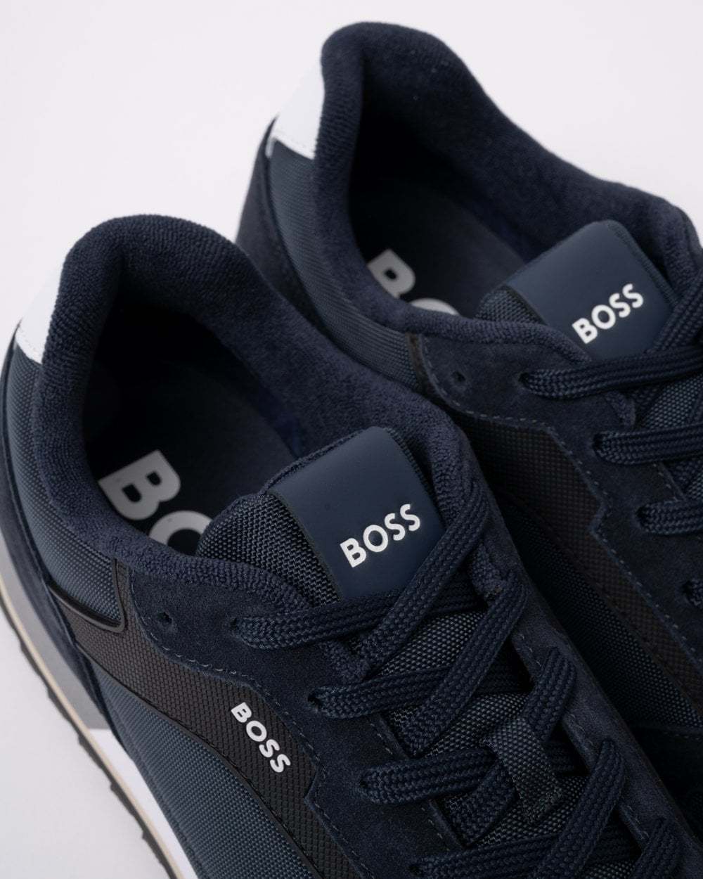 BOSS Orange Parkour-L Mens Suede/Mesh Trainers - Dark Blue 404