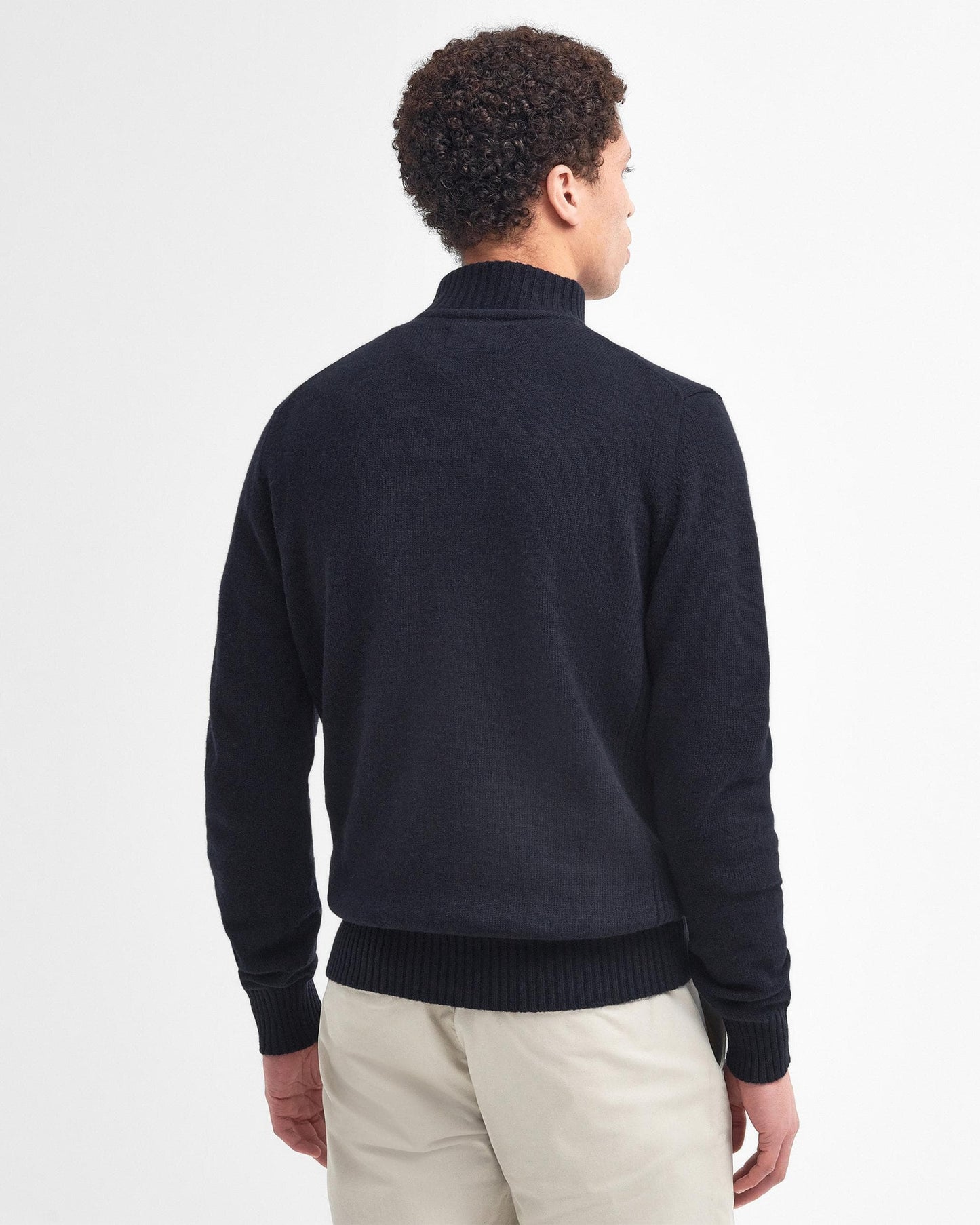 Barbour Essential Lambswool Mens Half-Zip Jumper - Navy