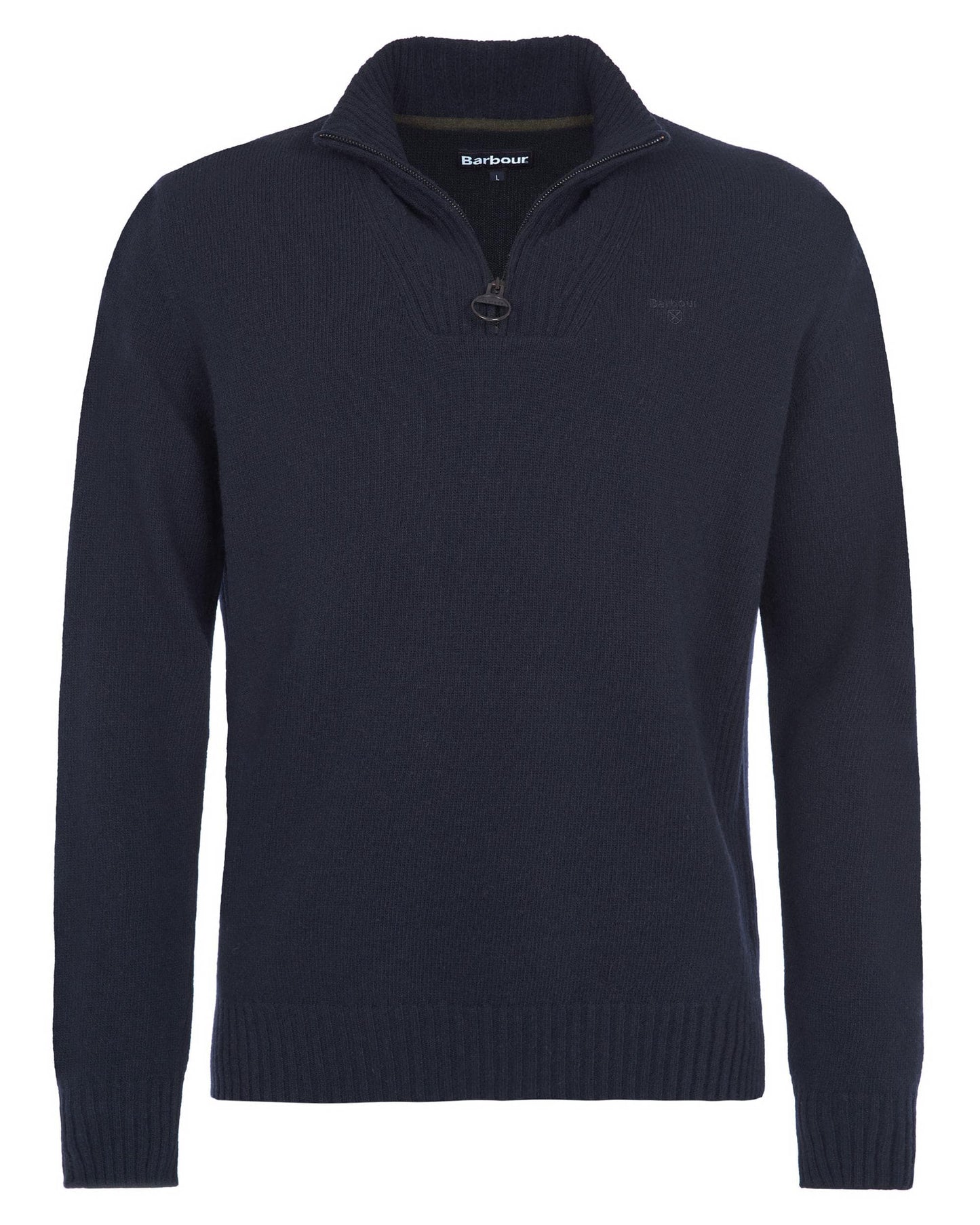 Barbour Essential Lambswool Mens Half-Zip Jumper - Navy