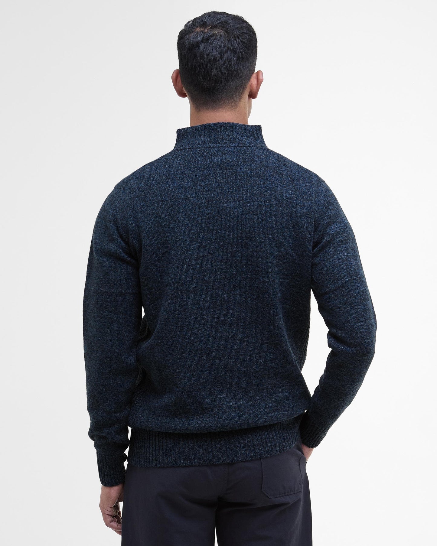 Barbour Essential Lambswool Mens Half-Zip Jumper - Navy Mix