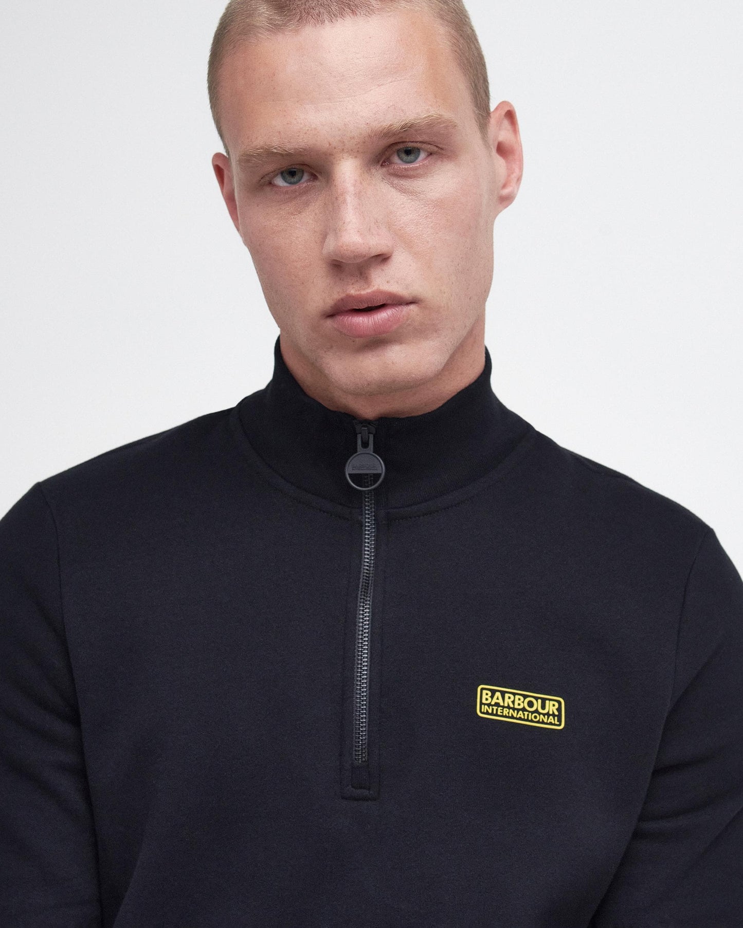 Barbour International Essential Half-Zip Mens Sweatshirt - Black
