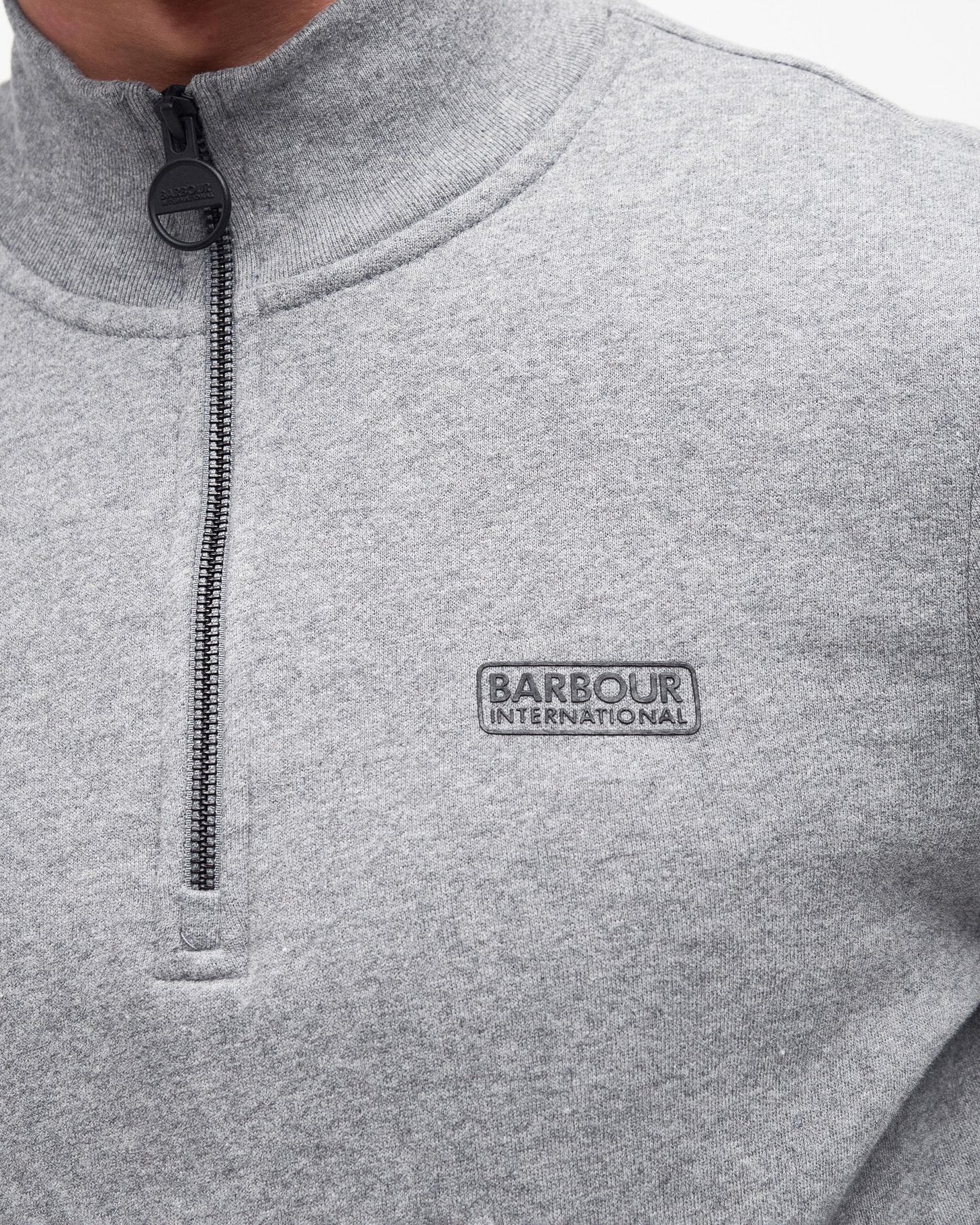 Barbour International Essential Half-Zip Mens Sweatshirt - Anthracite Marl