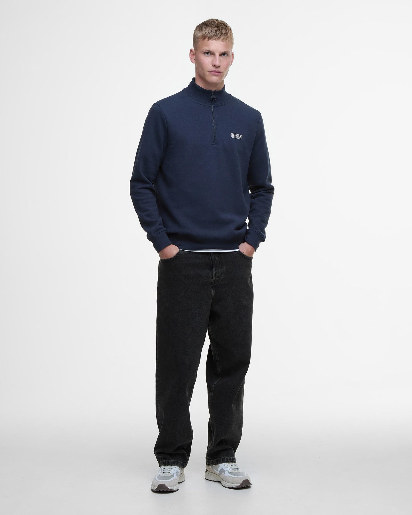 Barbour International Essential Half-Zip Mens Sweatshirt - International Navy