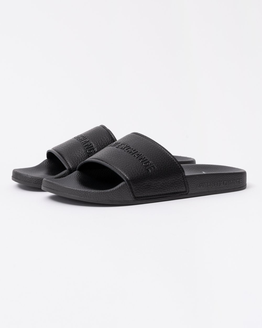 Armani Exchange Mens Tumbled PU Sliders