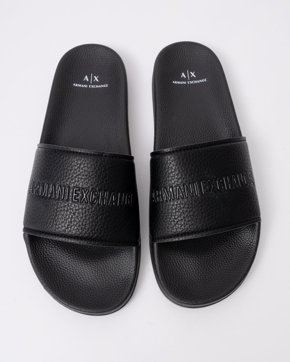 Armani Exchange Mens Tumbled PU Sliders