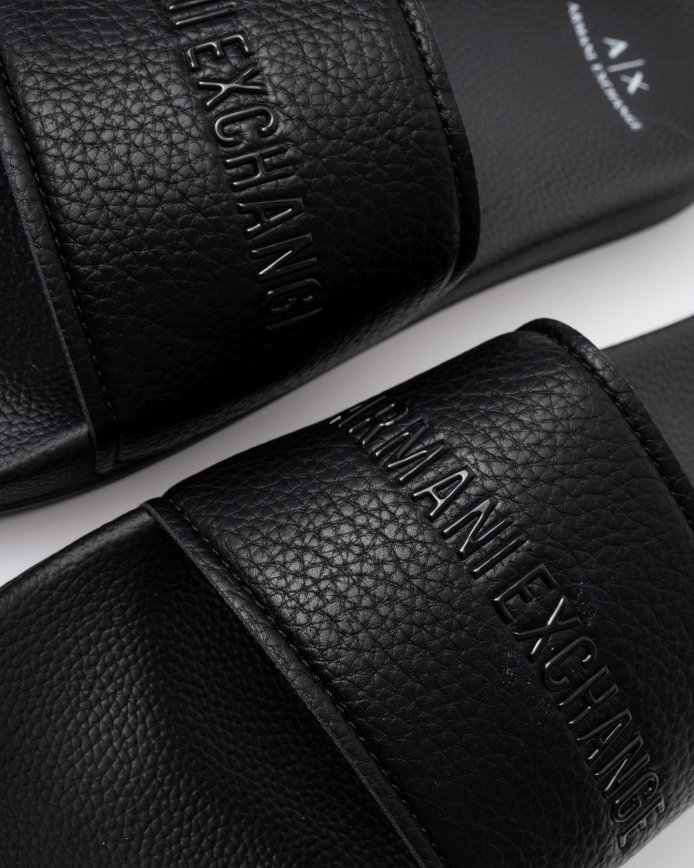 Armani Exchange Mens Tumbled PU Sliders