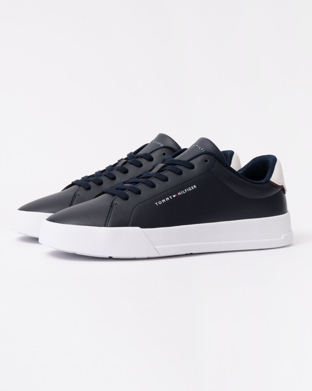 Tommy Hilfiger Court Leather Detailed Mens Trainer - Desert Sky