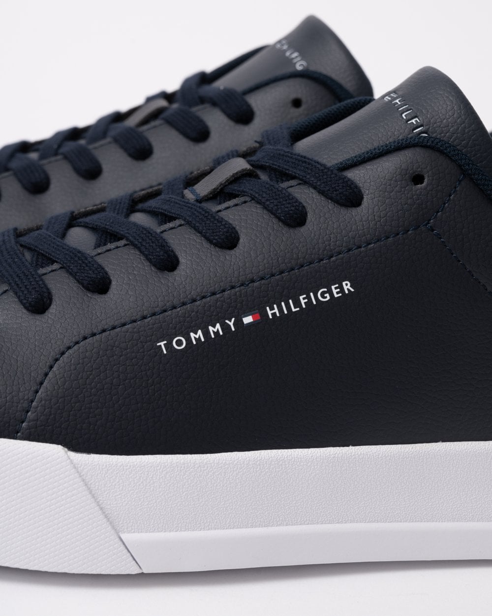 Tommy Hilfiger Court Leather Detailed Mens Trainer - Desert Sky