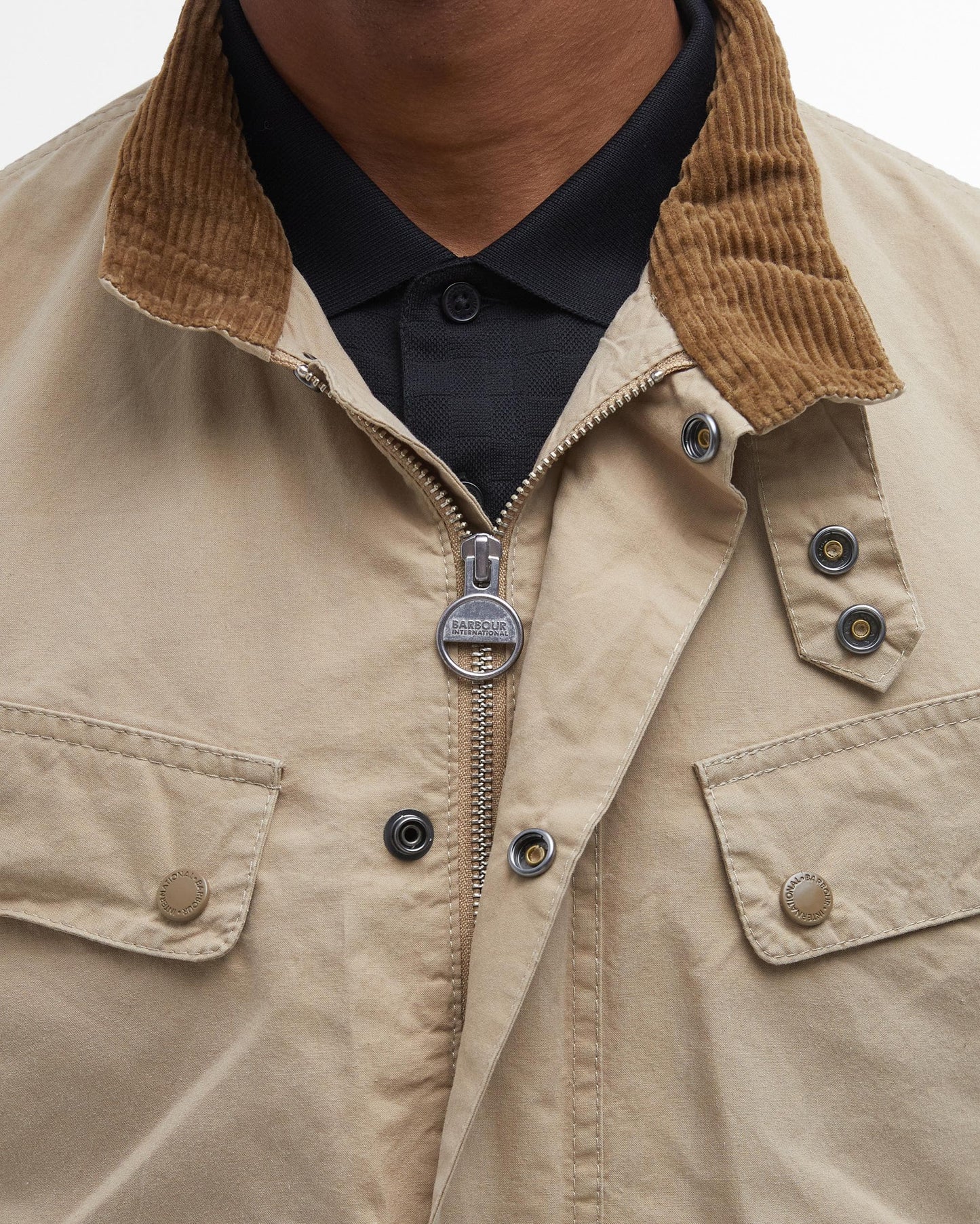 Barbour International Summer Wash Duke Mens Jacket - Beige