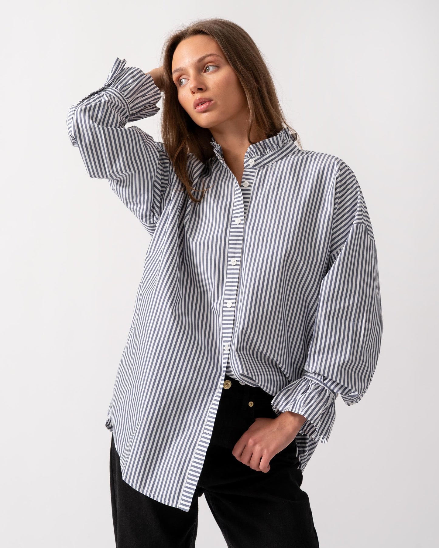 Joules Mae Womens Frill Neck Shirt