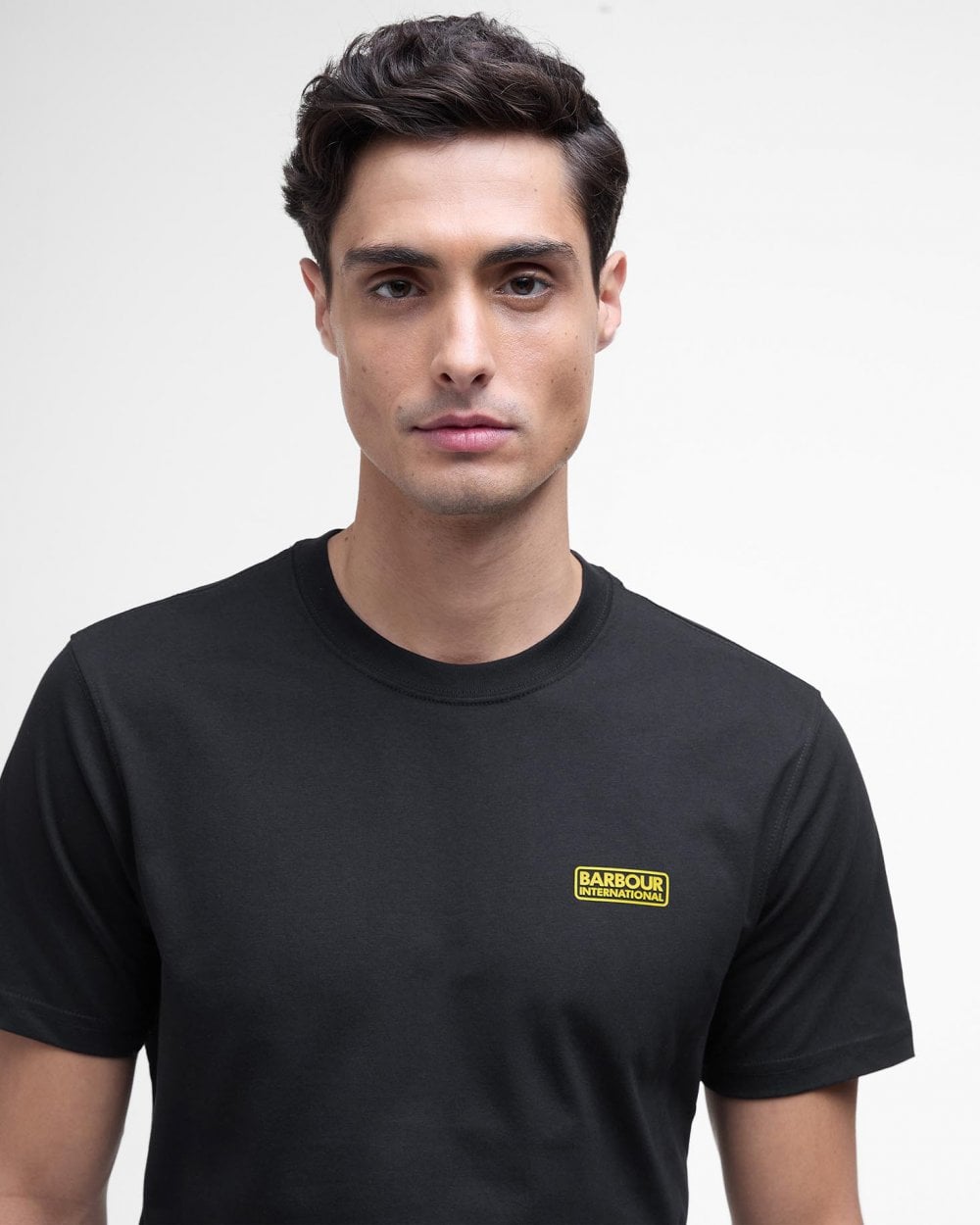 Barbour International Small Logo Mens T-Shirt - Black/Yellow
