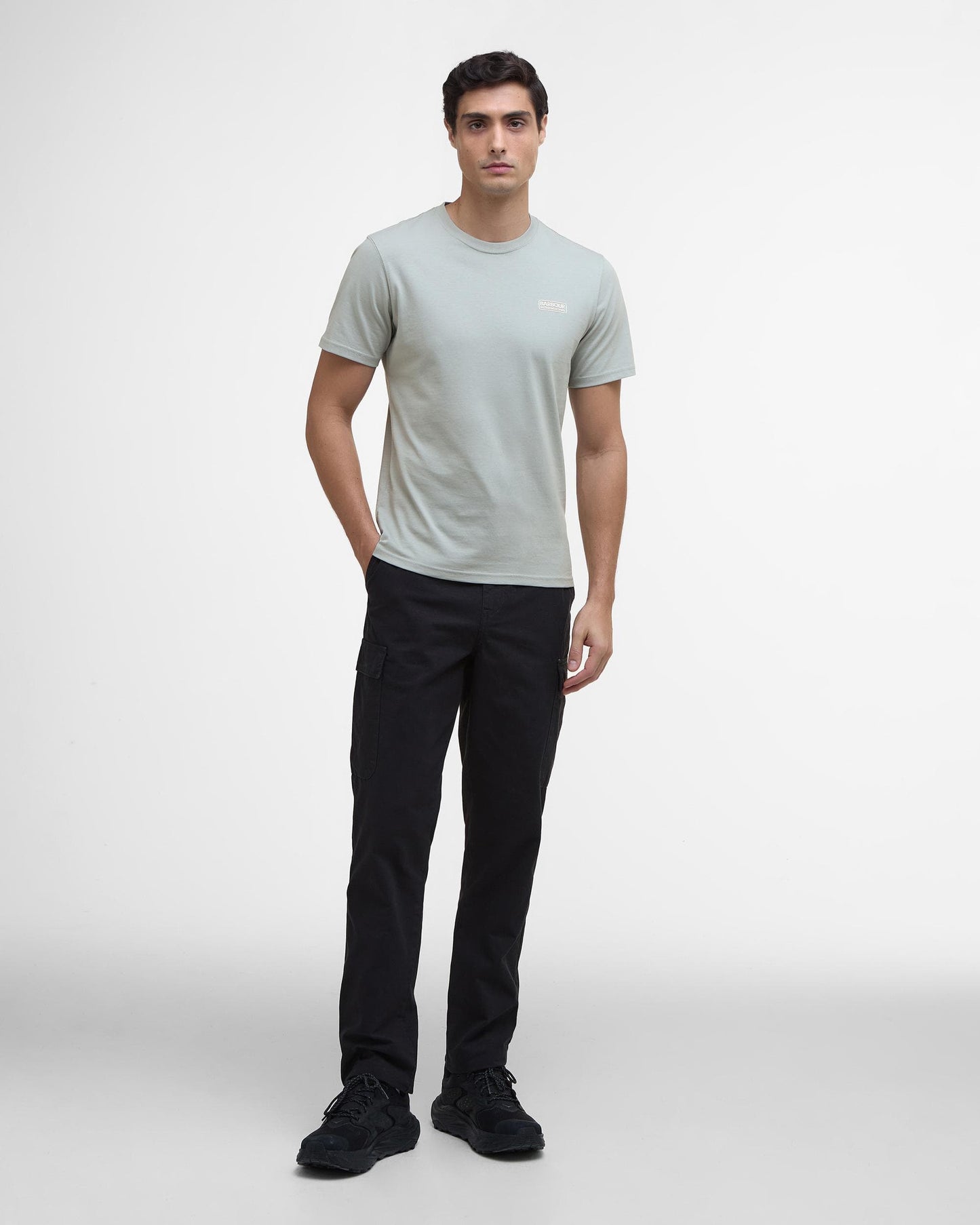 Barbour International Small Logo Mens T-Shirt - Mineral Grey