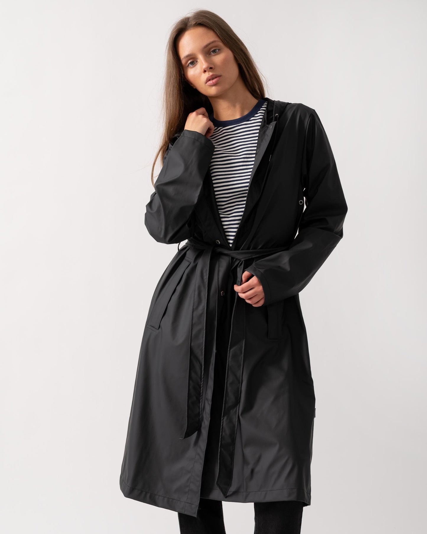 Rains Womens A-Line Longer Jacket - 01 Black