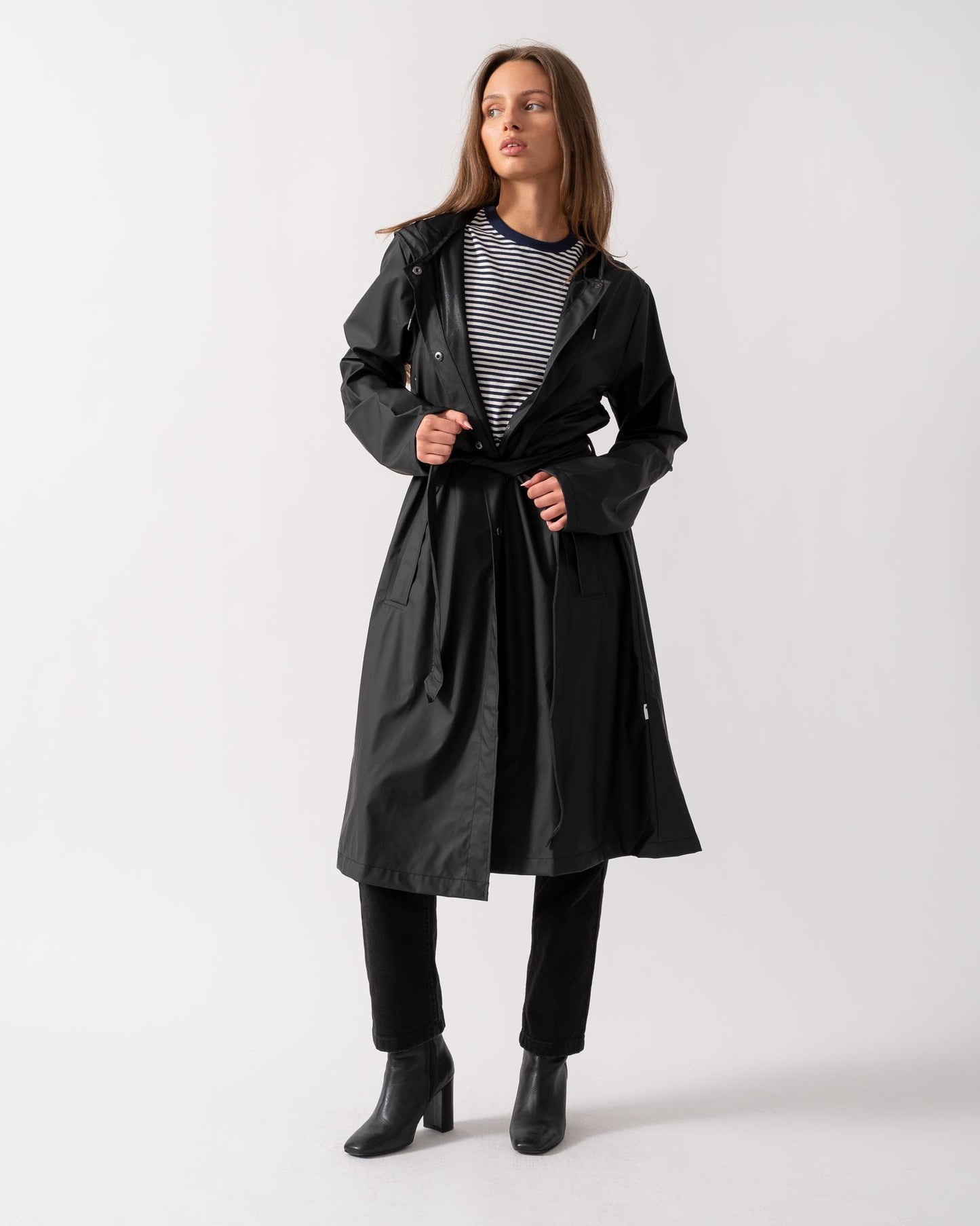 Rains Womens A-Line Longer Jacket - 01 Black