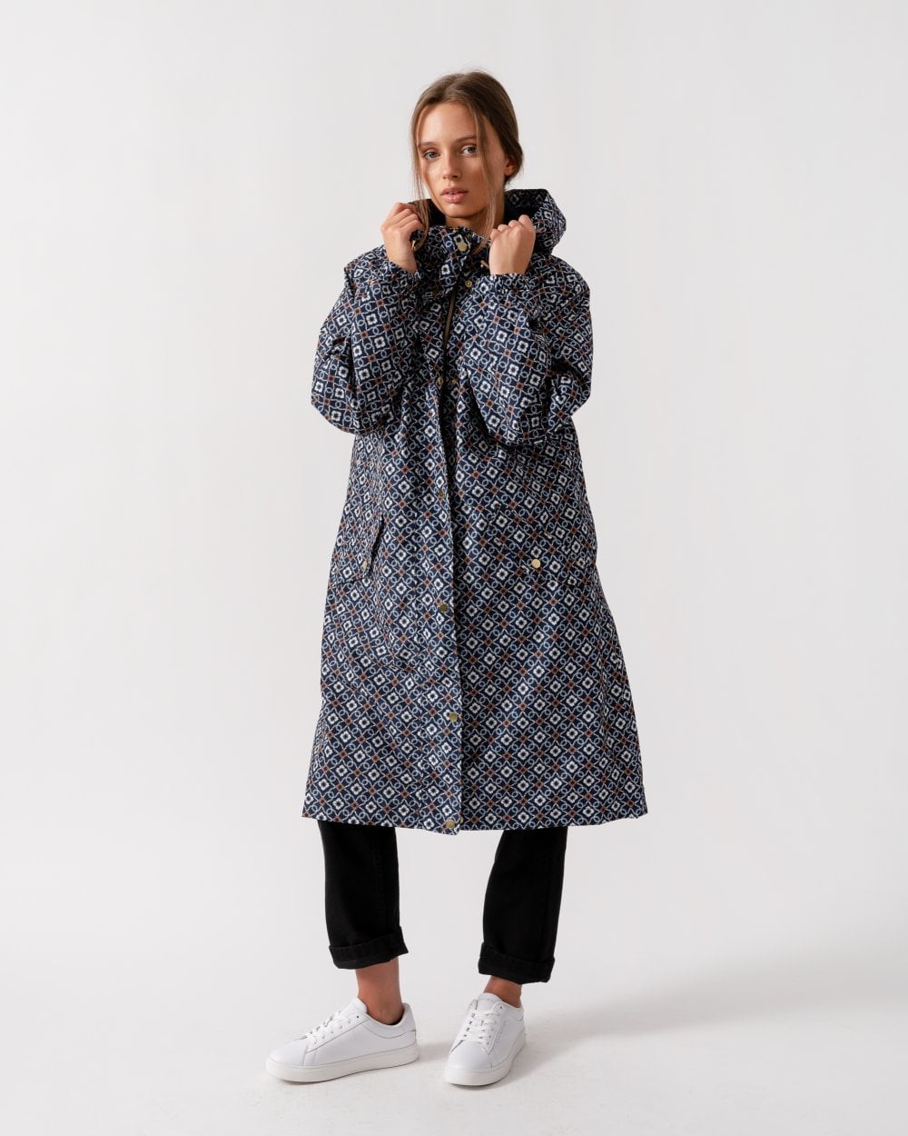 Joules Holkham Womens Raincoat - Flower Geo