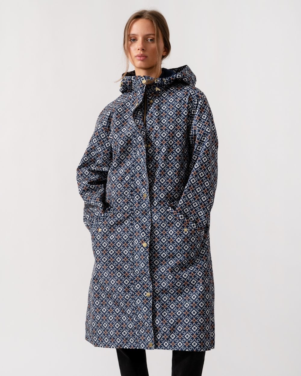 Joules Holkham Womens Raincoat - Flower Geo