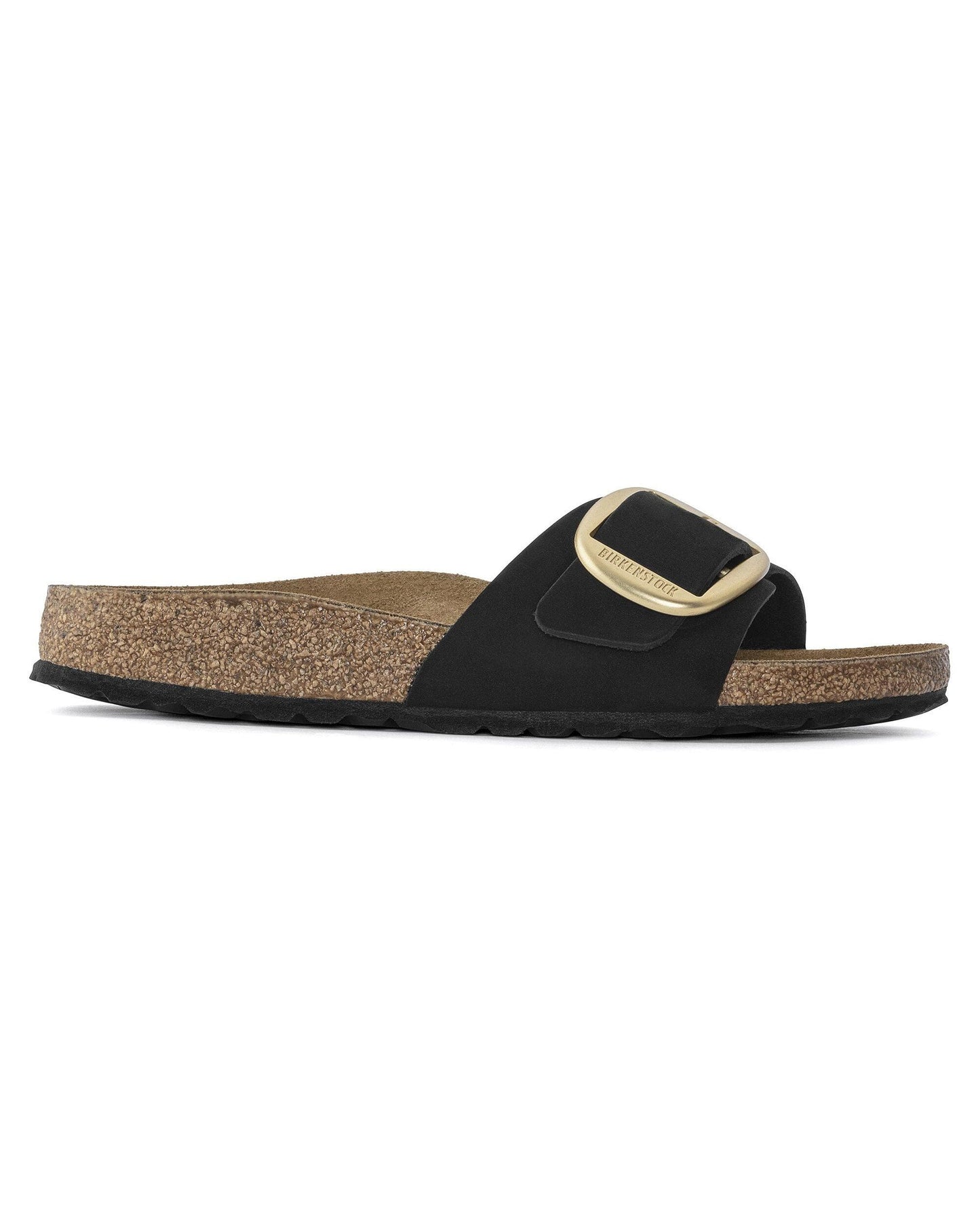 Birkenstock Madrid Big Buckle Womens Nubuck Leather Sandals - Black