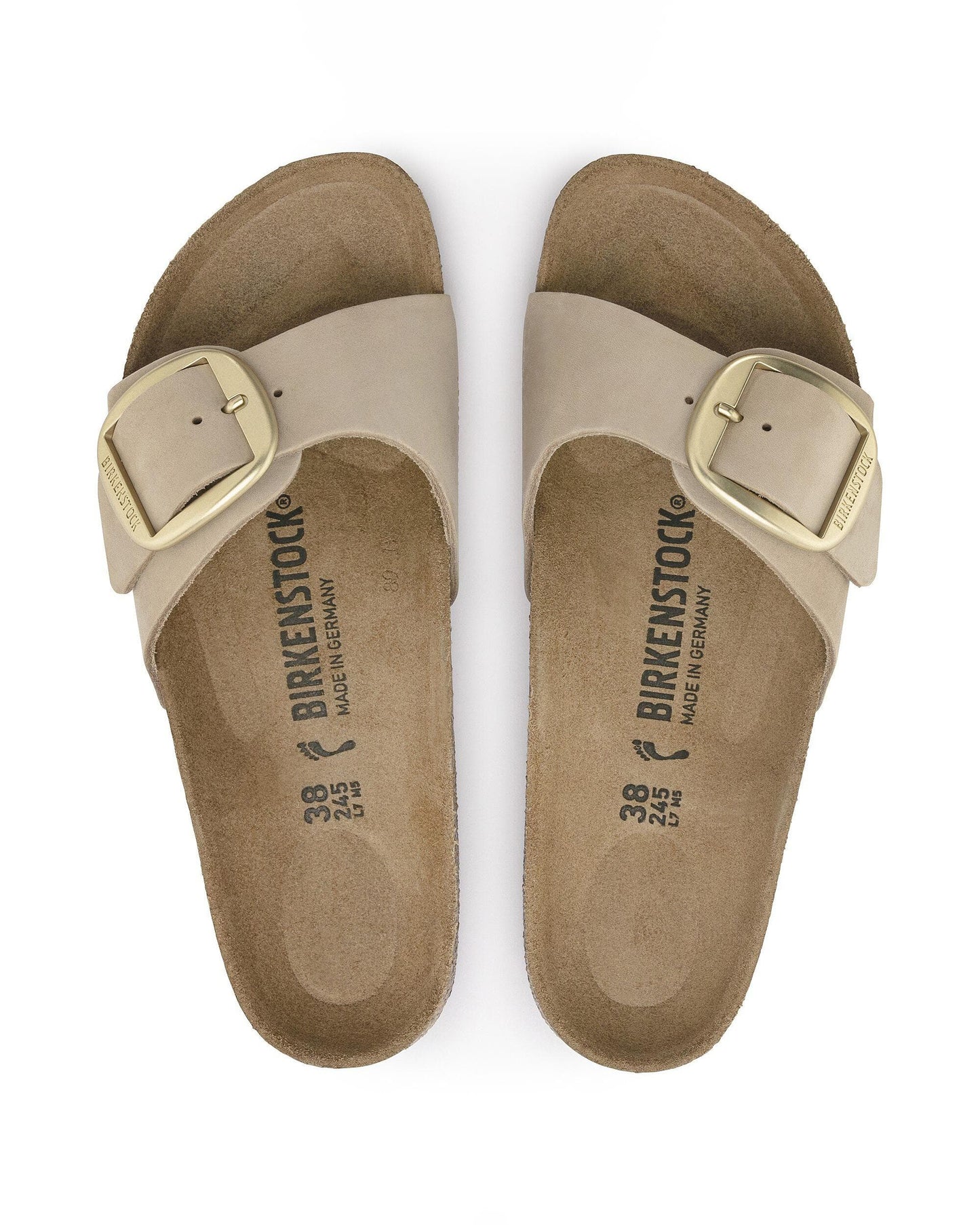 Birkenstock Madrid Big Buckle Womens Nubuck Leather Sandals - Sandcastle