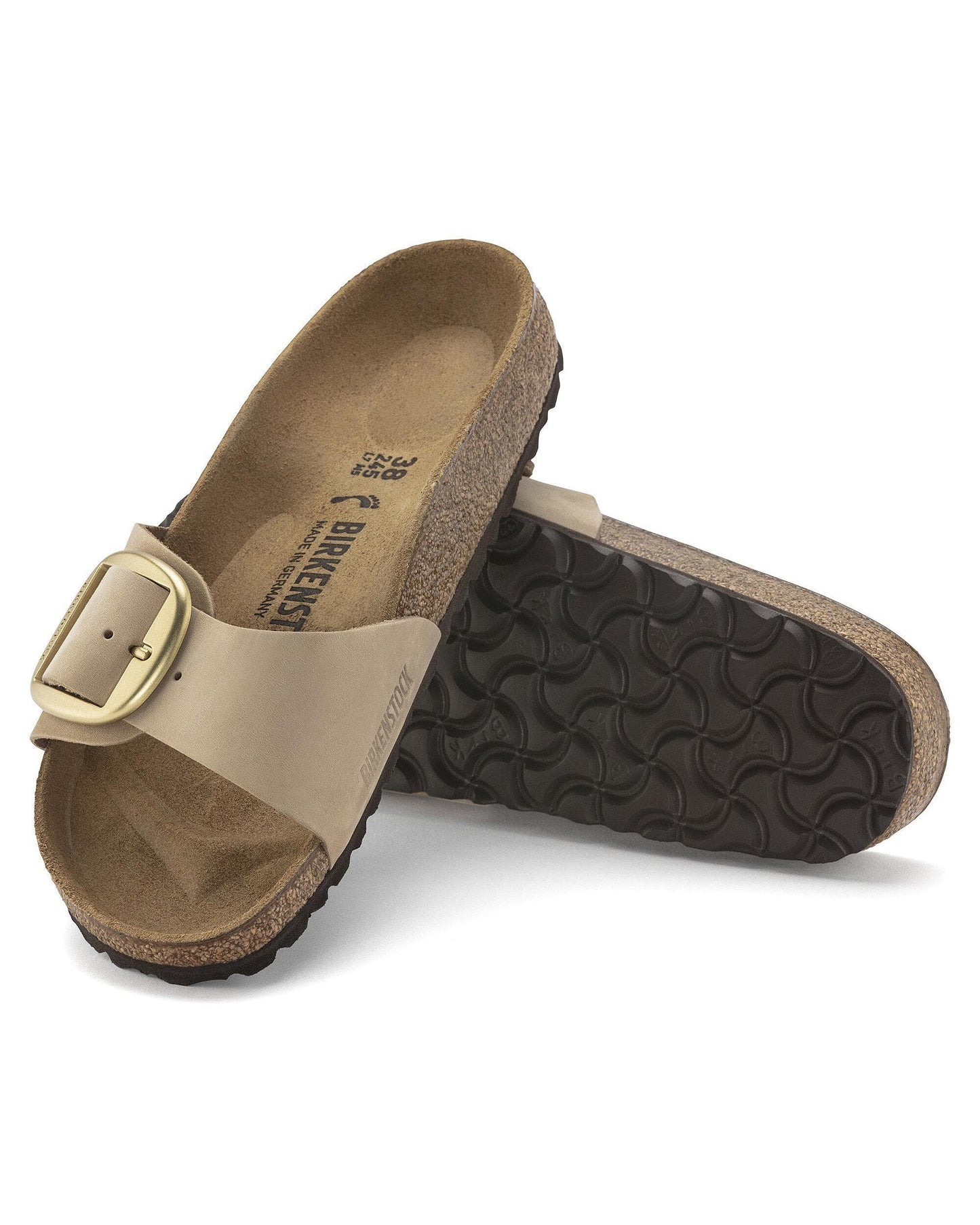Birkenstock Madrid Big Buckle Womens Nubuck Leather Sandals - Sandcastle