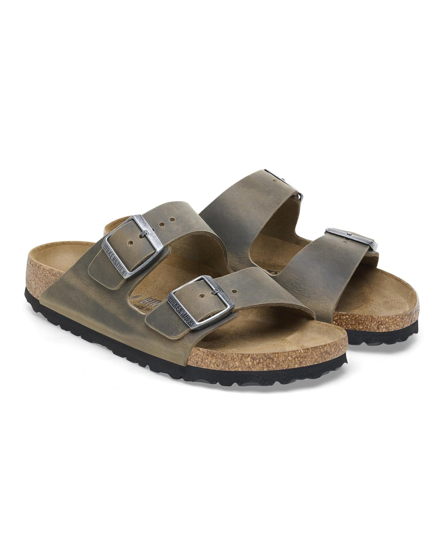 Birkenstock Arizona Oiled Natural Leather Womens Sandals - Faded Khaki