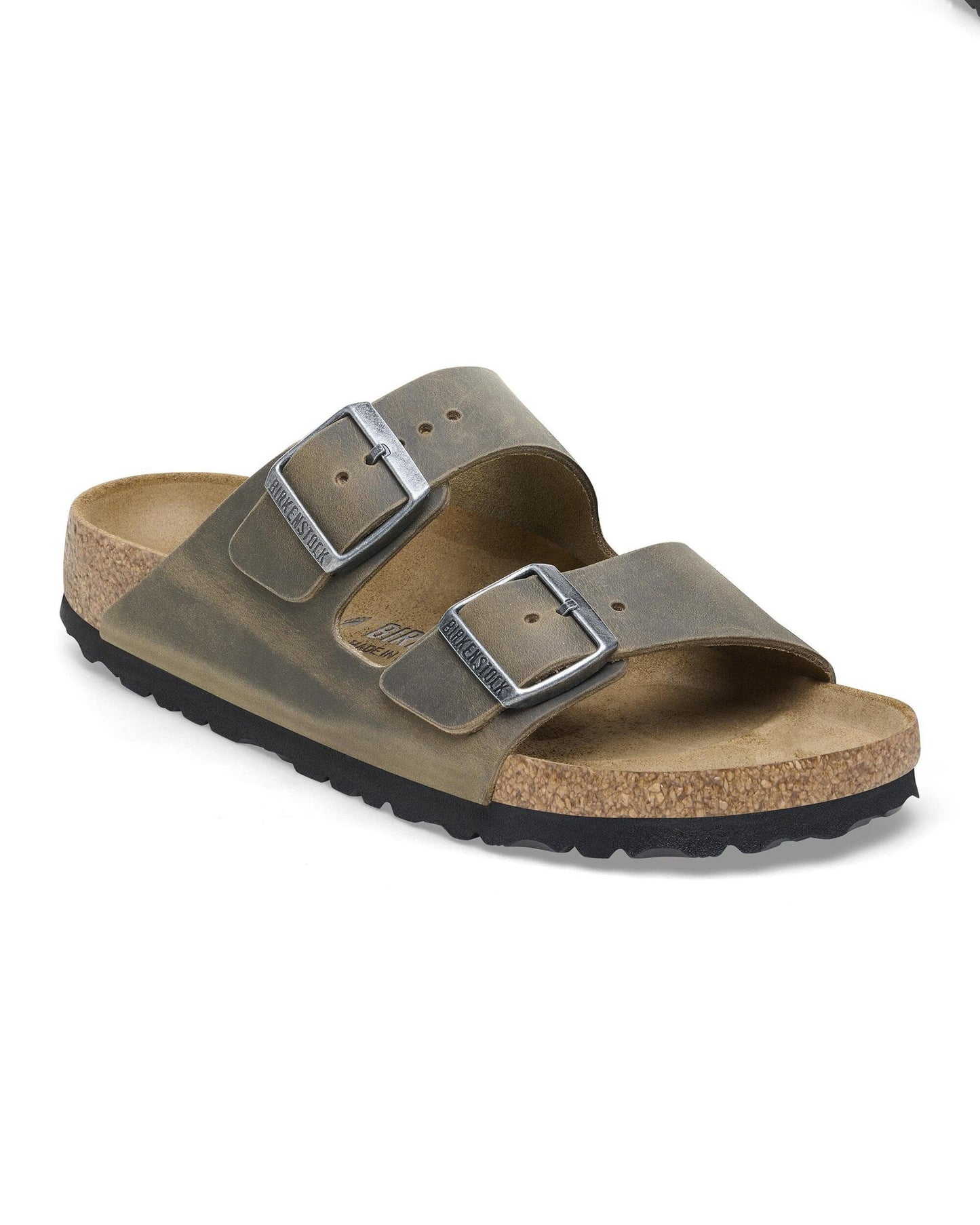 Birkenstock Arizona Oiled Natural Leather Womens Sandals - Faded Khaki
