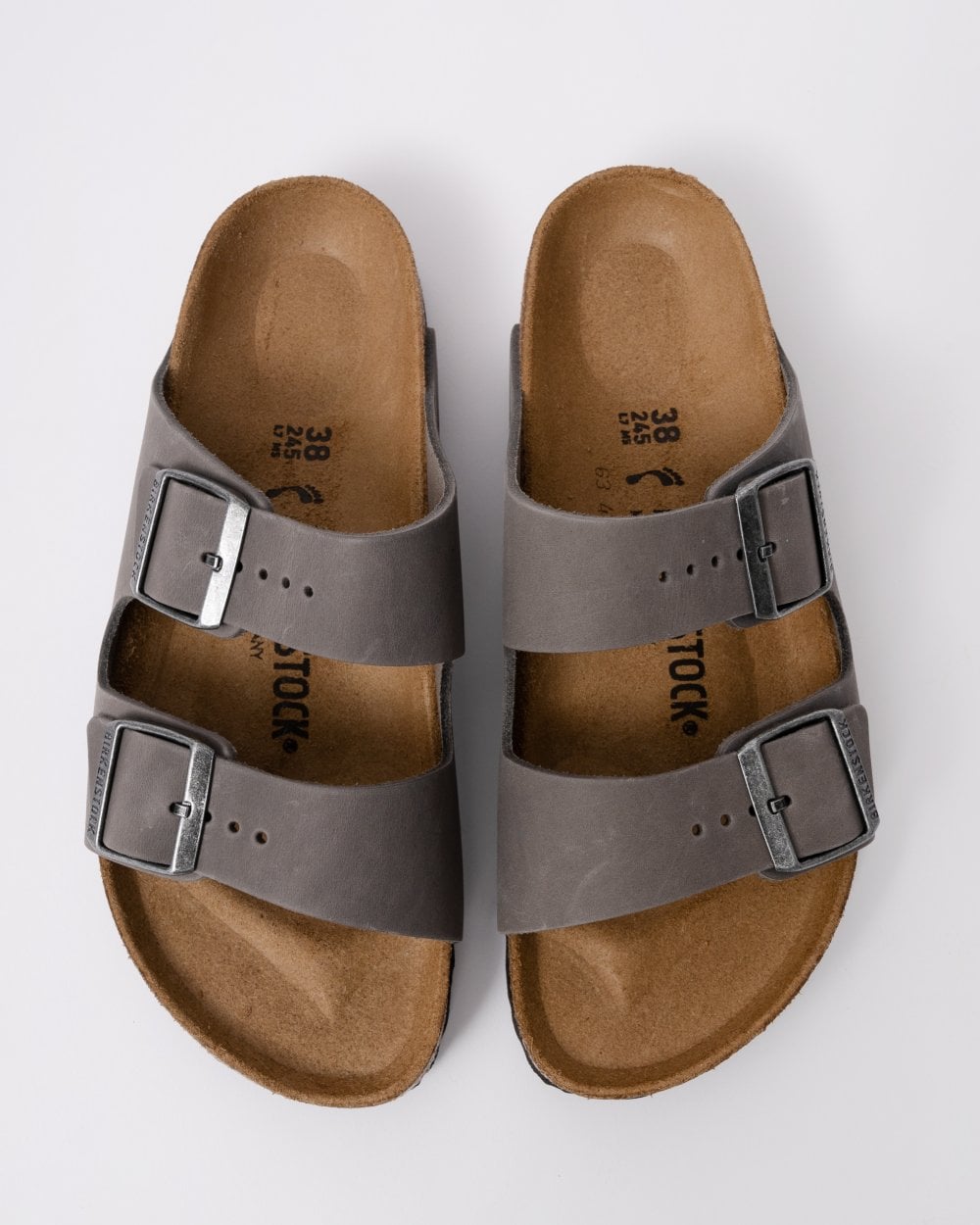 Birkenstock Arizona Oiled Natural Leather Womens Sandals - Iron