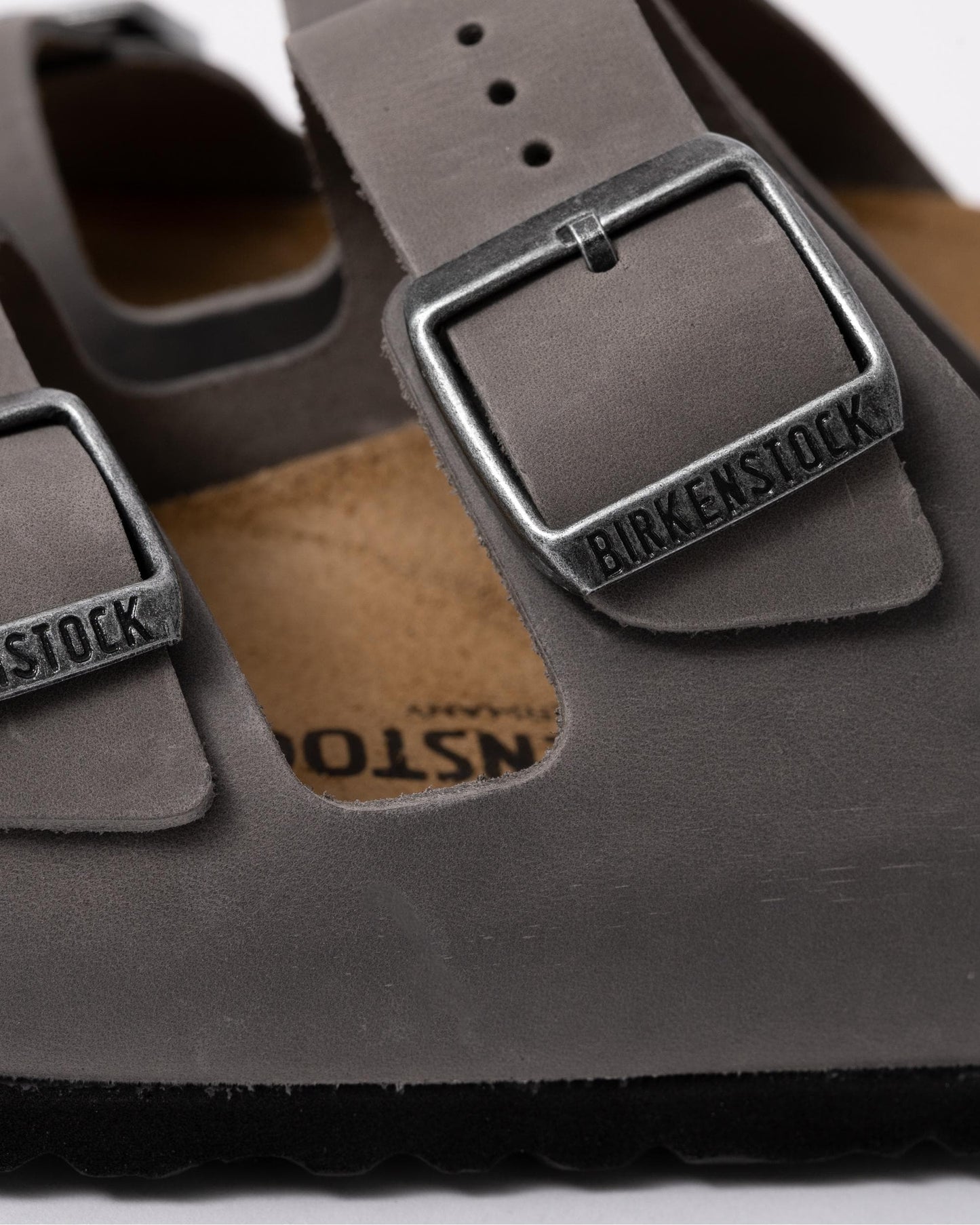 Birkenstock Arizona Oiled Natural Leather Womens Sandals - Iron