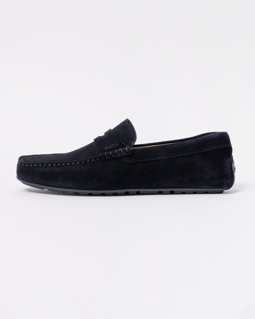 BOSS Orange Noel Mens Suede Driving Moccasins - Dark Blue 401