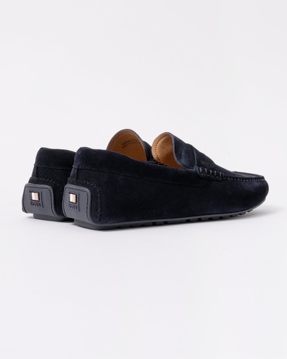 BOSS Orange Noel Mens Suede Driving Moccasins - Dark Blue 401