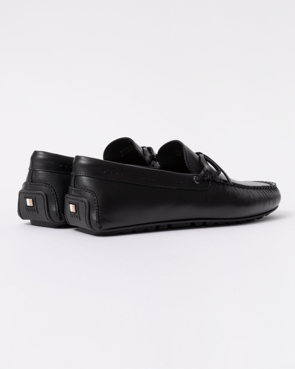 BOSS Orange Noel Mens Italian Leather Driving Moccasins - Black 001