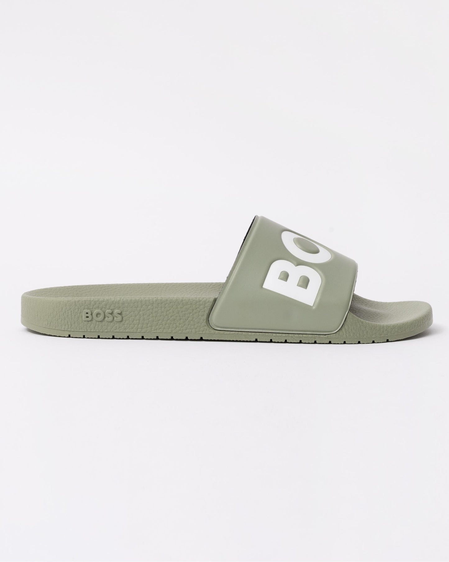 BOSS Orange Aryeh Mens Italian-Made Slides With Large Logo Detail - Medium Green 311