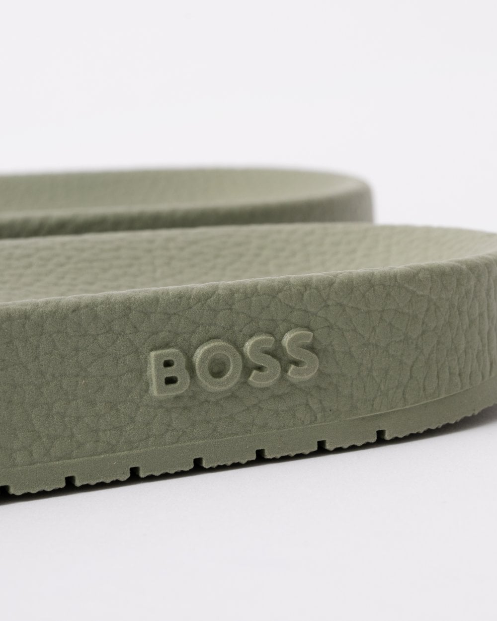 BOSS Orange Aryeh Mens Italian-Made Slides With Large Logo Detail - Medium Green 311