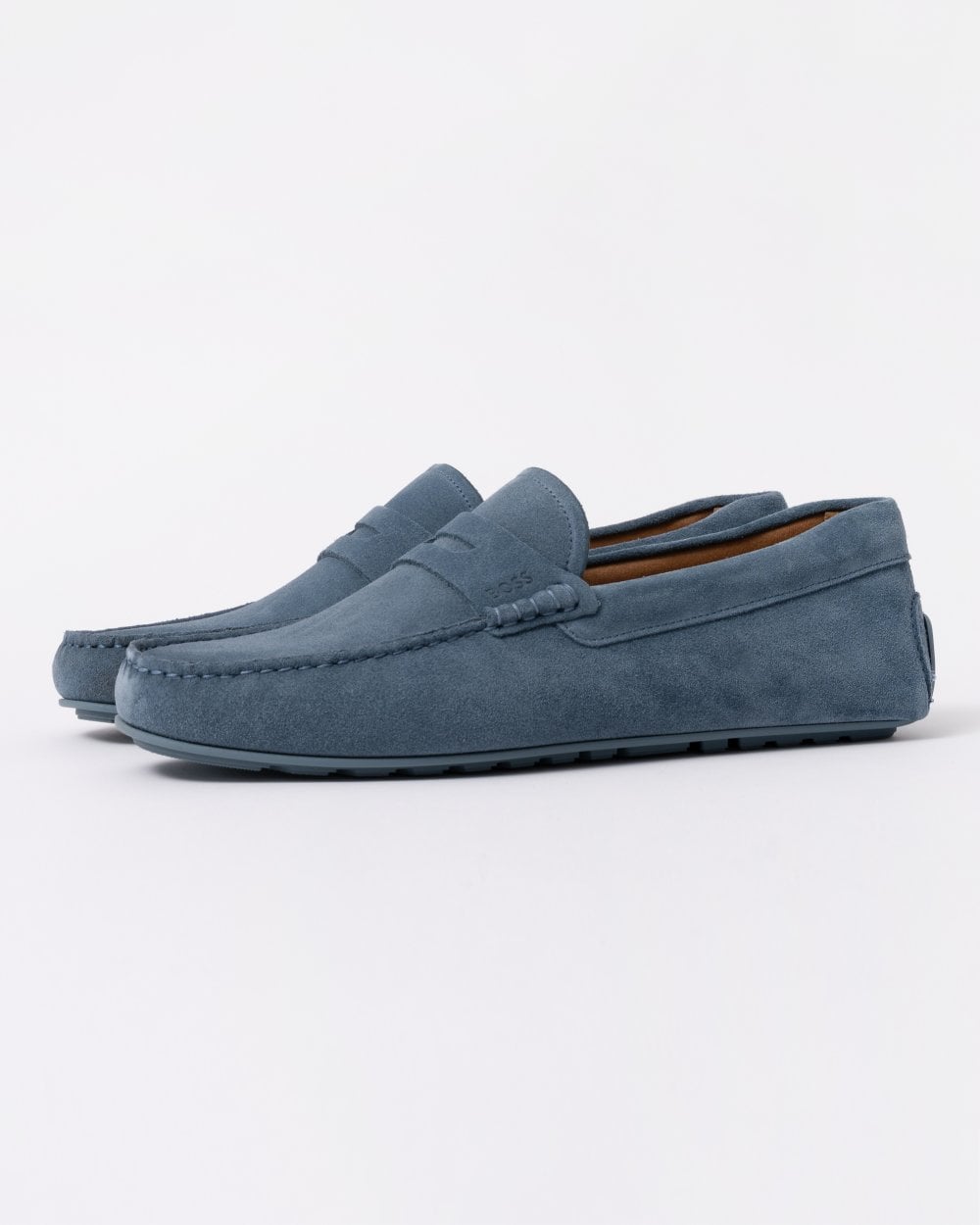 BOSS Orange Noel Mens Suede Driving Moccasins - Open Blue 460