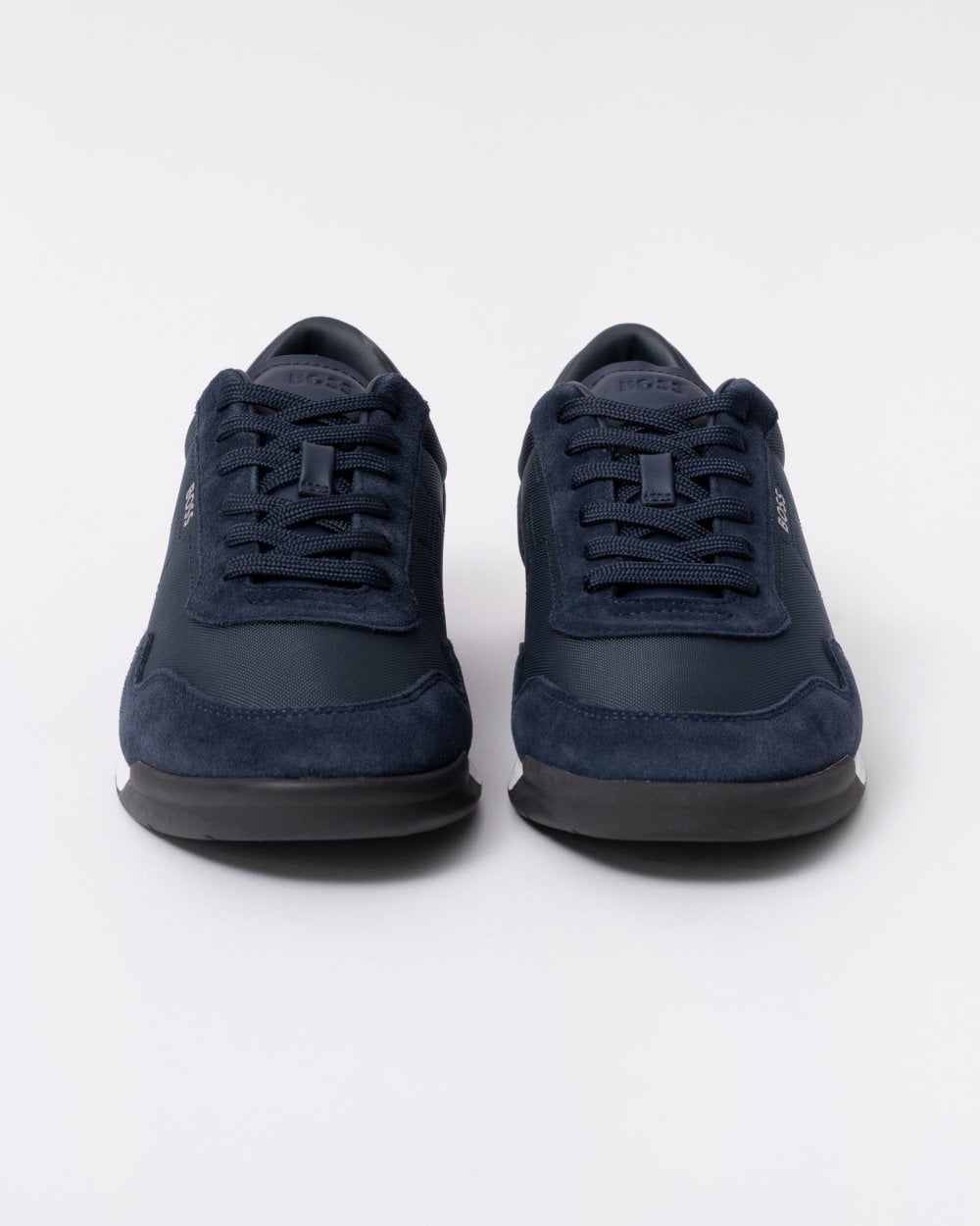 BOSS Orange Titanium Mens Mixed Material Lace-Up Trainers with Suede Trims - Navy 410