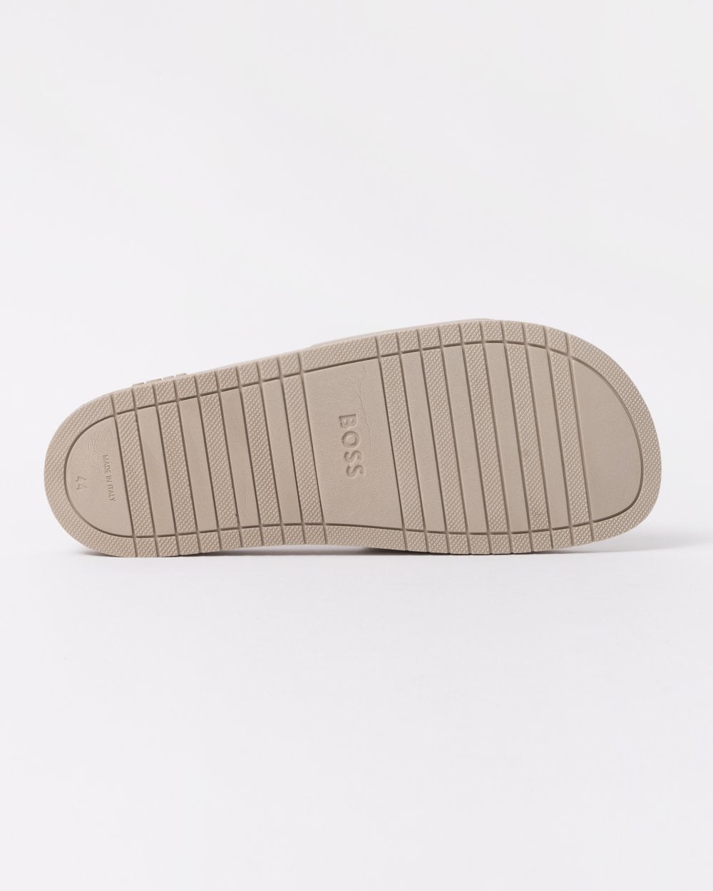 BOSS Orange Aryeh Mens Italian-Made Slides With Large Logo Detail - Open White 131