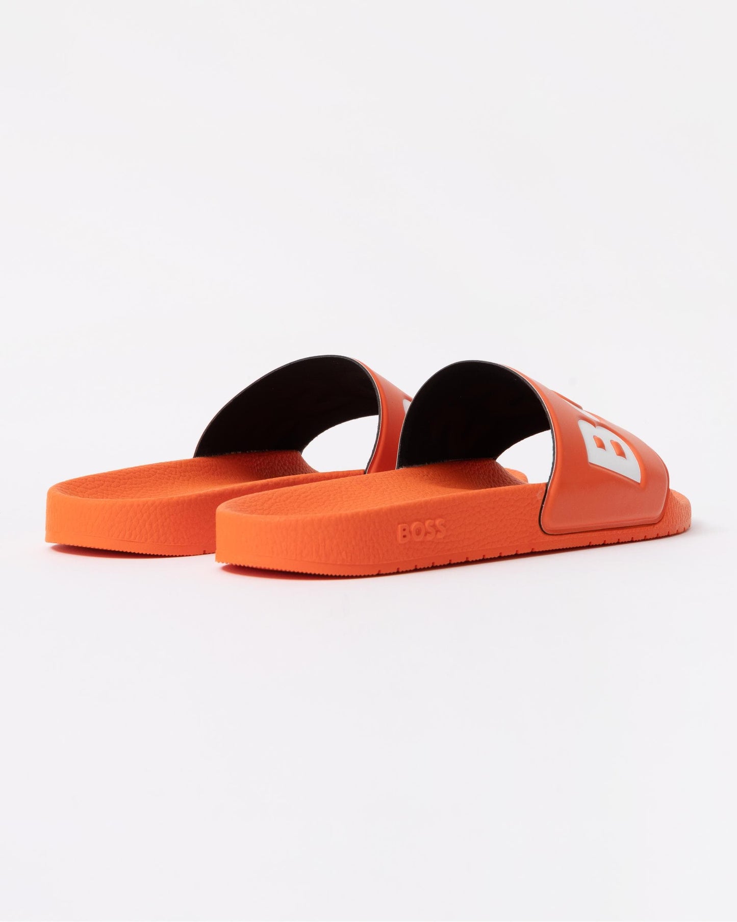 BOSS Orange Aryeh Mens Italian-Made Slides With Large Logo Detail - Bright Orange 823