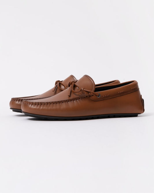 BOSS Orange Noel Mens Italian Leather Driving Moccasins - Medium Brown 210