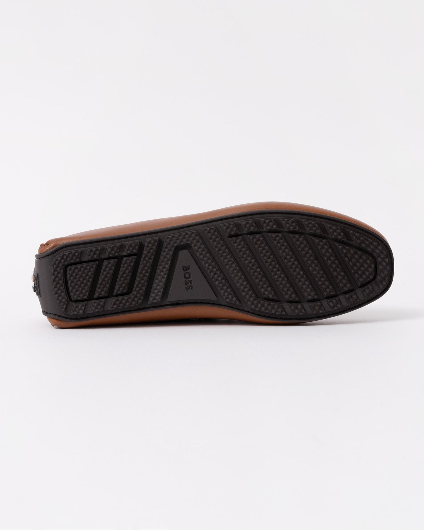 BOSS Orange Noel Mens Italian Leather Driving Moccasins - Medium Brown 210