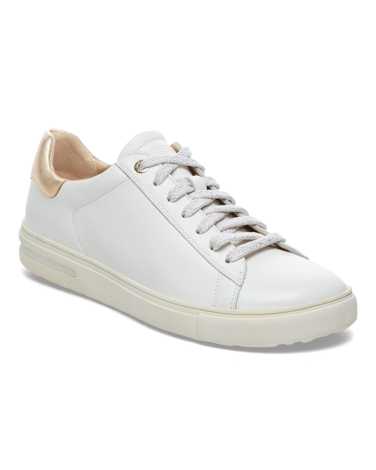 Birkenstock Bend Low Natural Leather Womens Trainers - White/Metallic Rose
