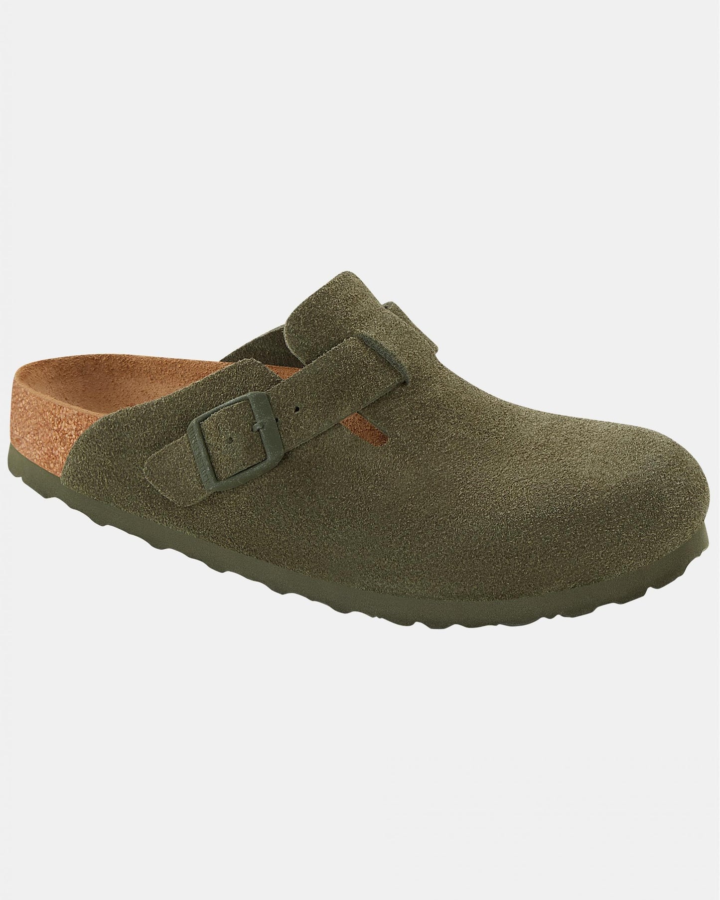 Birkenstock Boston Suede Leather Womens Clogs - Thyme